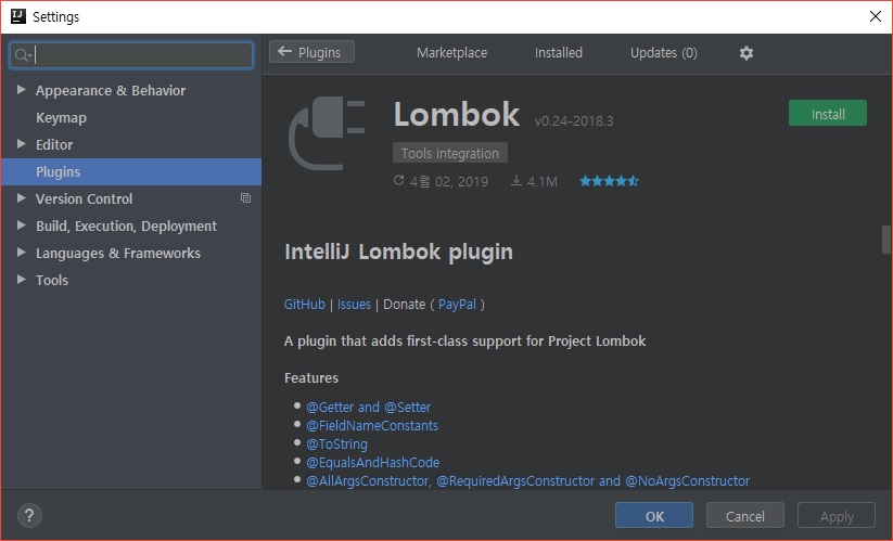 Intellij - Install Lombok Plugins